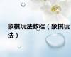 象棋玩法教程（象棋玩法）