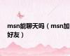 msn能聊天吗（msn加好友）