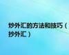 炒外汇的方法和技巧（抄外汇）