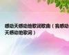 感动天感动地歌词歌曲（我感动天感动地歌词）