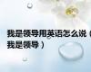 我是领导用英语怎么说（我是领导）