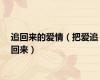 追回来的爱情（把爱追回来）