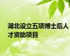 湖北设立五项博士后人才资助项目