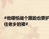 #他哪怕崴个踉跄也要护住老乡的猪#