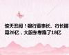 惊天丑闻！银行董事长、行长挪用26亿，大股东卷跑了18亿