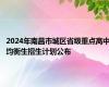 2024年南昌市城区省级重点高中均衡生招生计划公布