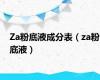 Za粉底液成分表（za粉底液）