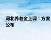 河北养老金上调！方案公布