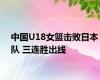 中国U18女篮击败日本队 三连胜出线