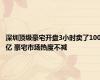 深圳顶级豪宅开盘3小时卖了100亿 豪宅市场热度不减