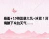 暴雨+10级雷暴大风+冰雹！河南接下来的天气……
