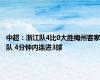 中超：浙江队4比0大胜梅州客家队 4分钟内连进3球