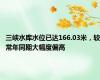 三峡水库水位已达166.03米，较常年同期大幅度偏高