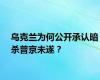 乌克兰为何公开承认暗杀普京未遂？