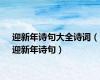 迎新年诗句大全诗词（迎新年诗句）