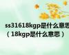 ss31618kgp是什么意思（18kgp是什么意思）