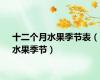十二个月水果季节表（水果季节）