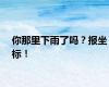 你那里下雨了吗？报坐标！