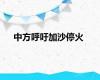 中方呼吁加沙停火