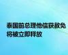 泰国前总理他信获赦免 将被立即释放