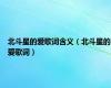 北斗星的爱歌词含义（北斗星的爱歌词）