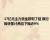 17亿元主力资金获利了结 银行板块累计高位下挫近9%
