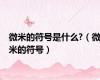 微米的符号是什么?（微米的符号）