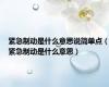 紧急制动是什么意思说简单点（紧急制动是什么意思）