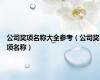 公司奖项名称大全参考（公司奖项名称）