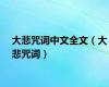 大悲咒词中文全文（大悲咒词）